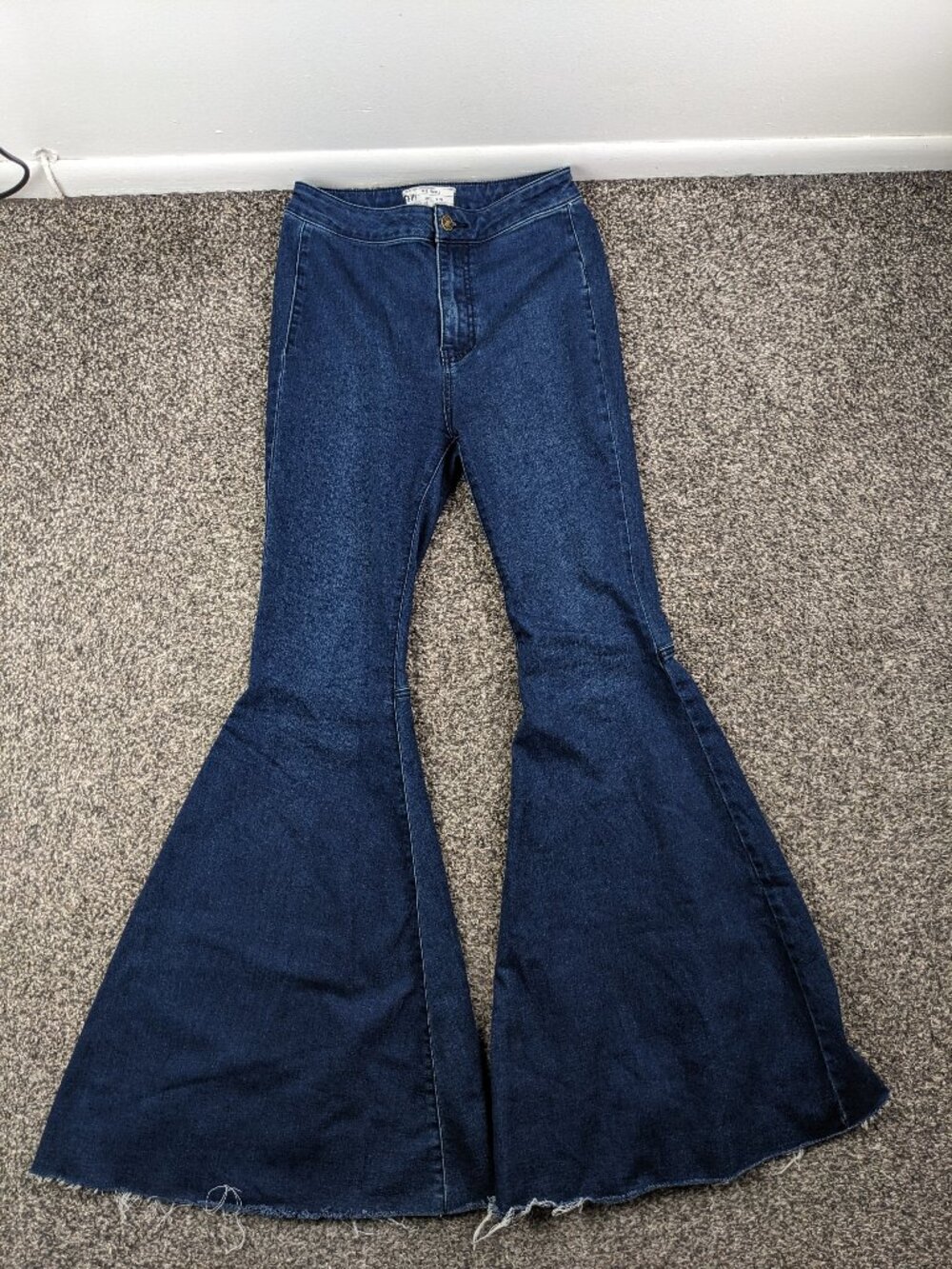 Free People Jeans Flare Just Float On High Rise Stretch Blue Sz 26